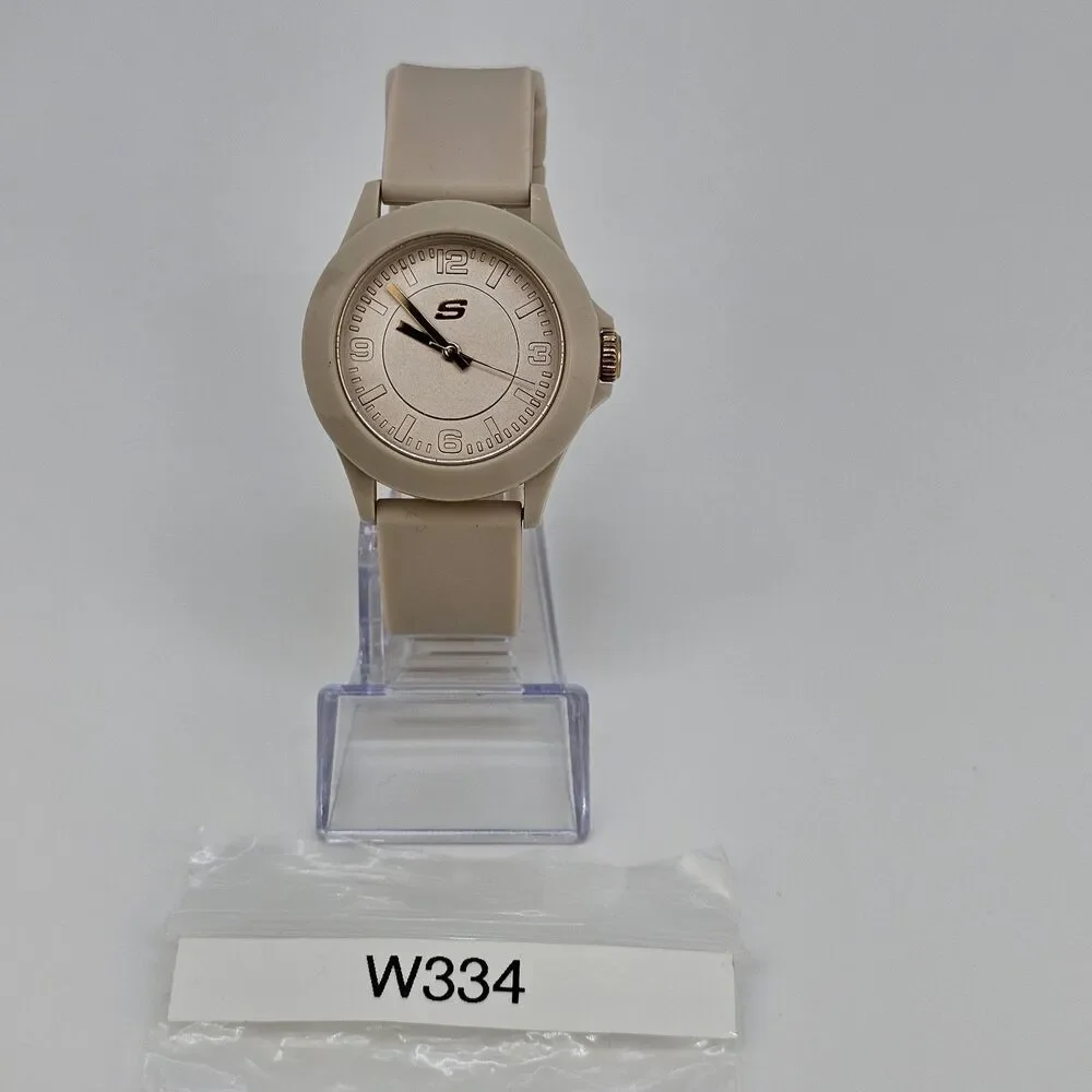 Sketchers Women's‎ Watch 40MM Beige Dial Beige Plastic Bands New Battery